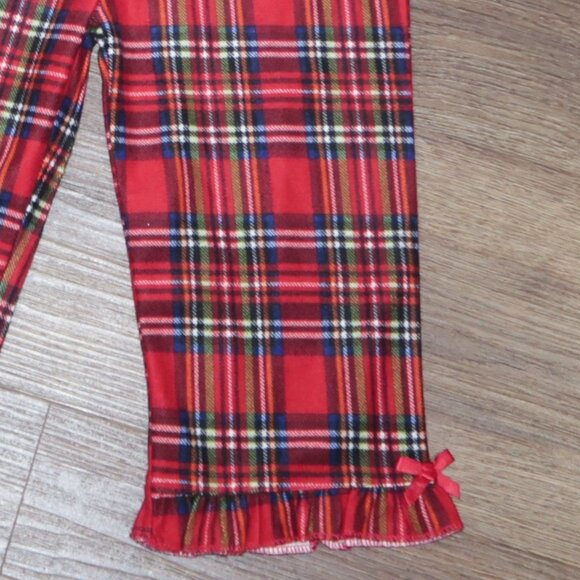 NWOT Girls Little Me Super Soft Holiday Plaid Christmas Pajamas Flannel size 18M - Picture 3 of 3